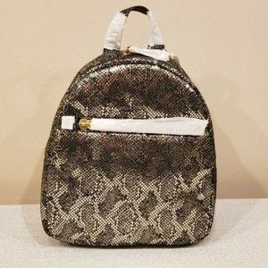 FOSSIL Megan Gold Black Metallic Backpack - NWT